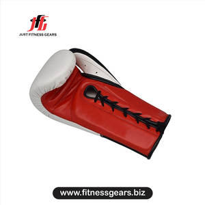 Gants de boxe en cuir PU avec fermeture à lacets pour poignet, équipement d'entraînement pour adultes, rouge et blanc - Product Image 3