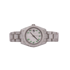 Montre Bling à la mode Lab Diamond VVS Moissanite Fancy Montres faites à la main pour hommes Stock de montres à portée de main en provenance d'Inde - Product Image 1