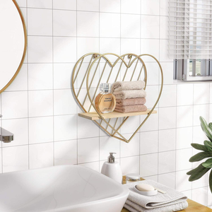 Étagère murale en métal noir moderne, organisateur de décoration intérieure - Product Image 1