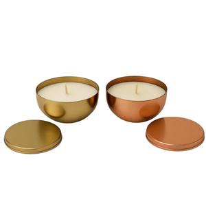 Juego de 2 Portavelas Metálicos Hechos a Mano de Oro y Cobre de la Más Alta Calidad, Portavelas de Latón Pulido para Decoración del Hogar, Festivales y Regalos - Product Image 1