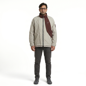 Chaqueta Cortavientos Asimétrica para Hombre, 165GSM, Nailon Arrugado, Diseño Personalizado de Fábrica OEM, Estilo Urbano Vanguardista, Talla Grande - Product Image 1