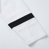 Maillot de hockey pour homme à manches longues en maille respirante, col rond, coupe classique, couleur unie, vêtements de sport
