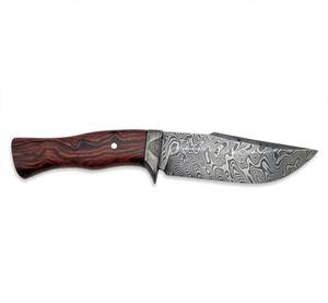 Outil utilitaire d'extérieur en acier Damas forgé à la main avec manche en bois et garde en Damas - Product Image 1