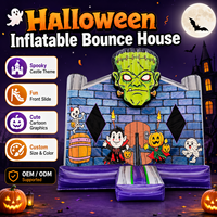 Château gonflable commercial d'Halloween avec toboggan, château hanté pour les fêtes d'enfants, les événements et la location