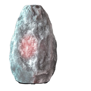 OEM Natural Gray Himalayan Rock Salt Lamp With Wooden Base and <b>Dimmer</b> Switch for Decoration & Gift Grey Salt Lamp - Product Image 2