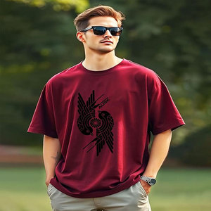 T-shirt personnalisé surdimensionné à épaules tombantes, t-shirt uni en vrac, t-shirt de haute qualité pour hommes - Product Image 3