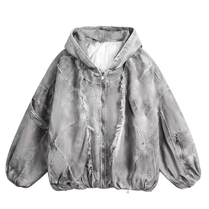 Sudadera con Capucha para Hombre de Alta Calidad, Estilo Desgastado, con Apliques Bordados, 350gsm, Oversize, Lavado Ácido, Felpa Francesa, 100% Algodón - Product Image 1