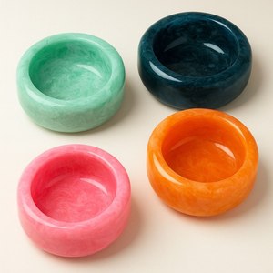 American Style Epoxy Resin Polished Serving Bowl Durable Eco-Friendly Personalized Party Dinnerware Foods & Fruits Serving Bowl - Product Image 4