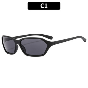 High Quality Premium Sense Ins Sunglasses Vintage Concave Shape <b>White</b> Gold PC <b>Frame</b> UV400 Black Green Lenses - Product Image 4