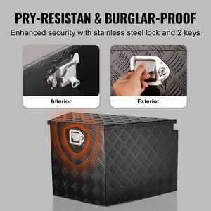 Aluminum Alloy Heavy Duty Trailer Tongue <b>Box</b> Diamond Plate <b>Tool</b> Chest with Lock Keys for <b>Storage</b> and Utilization - Product Image 5