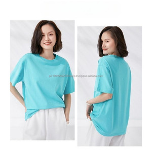 Nuevas camisetas 100% de algodón para mujer, camisetas de manga corta de Color sólido para mujer, 100% algodón, camiseta para hombre, ajuste holgado - Product Image 5