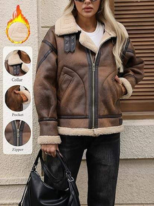 Veste de moto en cuir d'agneau véritable teint sur mesure OEM, manteau d'hiver épais pour femmes, doublure en soie, haute qualité, séchage rapide - Product Image 4