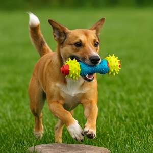 ของเล่นเคี้ยวพลาสติกทนทานยี่ห้อ Yommy ขนาด 18 ซม. รูปทรงกระดูกมีหนาม ของขวัญสุดเซอร์ไพรส์สำหรับสุนัขพันธุ์ปอมเมอเรเนียน ของเล่นสัตว์เลี้ยง - Product Image 3