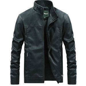 OEM Outdoor Fashion Factory Mens <b>Winter</b> <b>Leather</b> <b>Jacket</b> Stand Collar New Design Inner Warm Warmth High Quality - Product Image 1