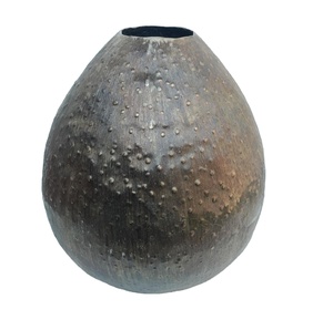 Premium Handcrafted Metal Vase Wholesale Decorative Geometric <b>Textured</b> Vessel for Hotel Lobby and Luxury Interior Projects - Product Image 1