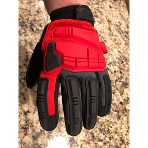 Gants de mécanicien en cuir jaune de haute qualité et résistants avec protection des articulations résistante aux chocs en TPR noir - Product Image 5