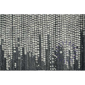 พรมของศิลปินพรมมือแบบชาวสวีเดนพรมทรง kilim ขนาด52 "ดีไซน์รังผึ้งสีดำและสีเงินสำหรับตกแต่งห้องนั่งเล่นหรือห้องนอน - Product Image 3