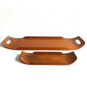 Plateau de service rectangulaire en bois massif artisanal, finition brun poli, plateau décoratif en noyer noir de qualité supérieure pour la cuisine - Product Image 4