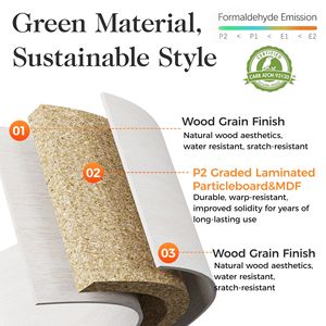 Comodino Stile Rustico con 2 Cassetti Decorati in Rattan, Tavolino da Notte Boho con Ripiano Aperto, Comodino d'Appoggio - Product Image 6