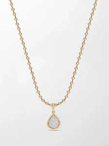 Colgante de Oro de 14k con Diamante Cultivado en Laboratorio en Forma de Lágrima, Engaste Pavé, Forma de Pera, Sin Cadena, Para Uso Diario, Directo de Fabricante - Product Image 2