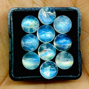 Piedra Lunar Natural de Corte Redondo Cabujón 7mm con Destello Azul, Lote de Gemas Sueltas a Precio Mayorista para Fabricación de Joyas - Product Image 6