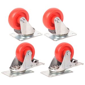 Chariot utilitaire commercial en acier à 3 niveaux avec roues, capacité de charge de 330 lb, rouge - Product Image 3
