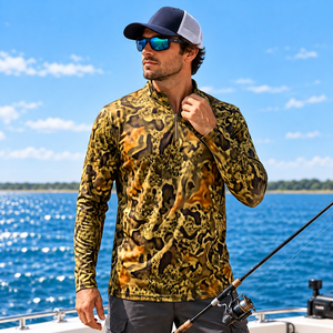 Chemise de pêche à col zippé en poly-spandex 160 GSM, marque privée, protection UPF, pour hommes, destinée aux détaillants - Product Image 4