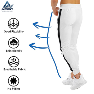 Men's <b>White</b> Knitted Sweatpants With Side Pockets Elastic Waist Drawstring Casual <b>Joggers</b> Breathable Athletics Pants - Product Image 4