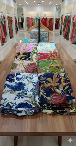 Tissu popeline peignée léger, respirant, écologique, imprimé d'oiseaux multicolores, pour vêtements de filles - Product Image 4