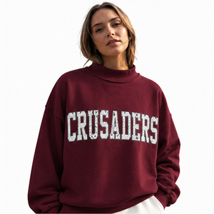 Sudadera de cuello alto extragrande Crusaders para mujer, de algodón tejido, manga larga, informal de otoño, transpirable y de ajuste relajado - Product Image 1