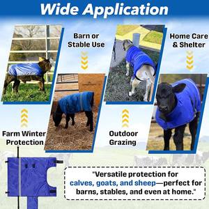 Wholesale Nylon Calf <b>Blanket</b> Thickened Belly Neck Insulation Adjustable Straps Windproof Livestock Coat Goats Sheep Cold Weather - Product Image 5