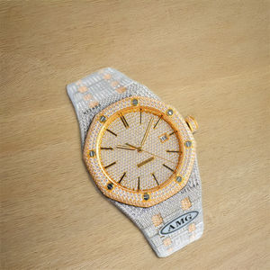 Montre à bijoux Streetwear-Bijoux de fête et d'événement, montre de mode Moissanite 100% sertie à la main, montre Moissanite avec testeur de diamants - Product Image 1