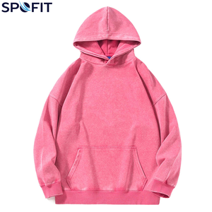 OEM Custom Streetwear Women Acid Wash Hoodie Full Sleeve Knitted <b>Drop</b> Shoulder Oversized Hoodie 100% High Quality Women Hoodie - Product Image 6