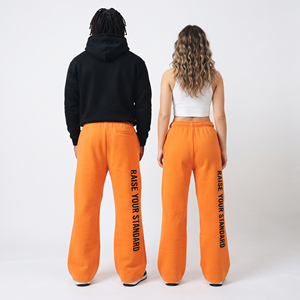 Pantalones Deportivos Unisex Holgados, Casuales, 100% Algodón, Felpa, Corte Holgado, Largos, Cintura con Cordón Ajustable, Estampados, para Hombre y Mujer - Product Image 2