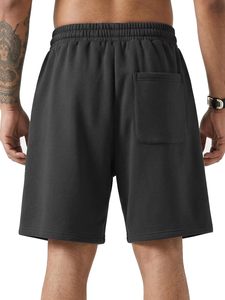 Oversized Men Fleece <b>Shorts</b> Knee Length Baggy <b>Sweat</b> <b>Shorts</b> with Custom Embroidery and Elastic Waist for Streetwear Brands - Product Image 2