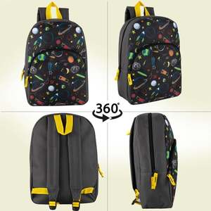 Mochila de poliéster con estampado espacial y cierre de cremallera, bolso de viaje informal, diseño duradero - Product Image 4