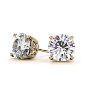 Boucles d'oreilles en or 14 carats avec diamants de laboratoire de luxe, sertissage à griffes, diamant taille ronde, design vintage en spirale, bijoux pour femmes - Product Image 5