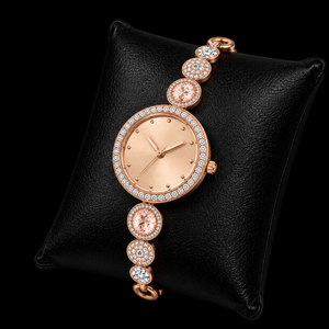 Elegante Reloj de Cuarzo para Mujer en Oro Rosa con Bisel y Brazalete de Diamantes, Esfera Redonda Analógica de 30 mm, Cristal de Zafiro, Reloj de Lujo - Product Image 3