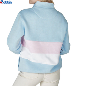 Sudaderas Unisex de Felpa Francesa 100% Algodón con Cierre de Cremallera de 1/4, Sudadera Oversize con Bloques de Color, Sudadera Casual con Cremallera de 1/4 - Product Image 3