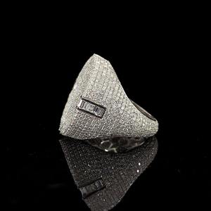 Most Selling Pyramid <b>Cocktail</b> <b>Ring</b> Mens <b>Gold</b> Plated Brass Lab Created Zircon Micro Pave Diamond Hiphop Party Jewelry - Product Image 3