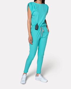 Ensembles de tenues d'infirmière en tissu extensible sans manches, style jogging, pour hôpital - Product Image 6