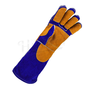 Gants de sécurité pour le soudage industriels 16/41 cm, en cuir durable, résistants aux coupures et à la chaleur, pour la construction et les travaux de forge - Product Image 6