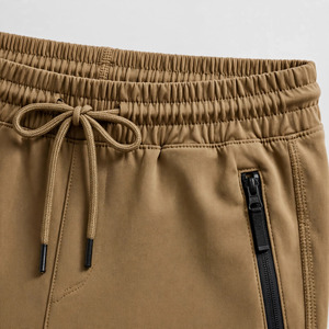 Pantalon de jogging kaki pour homme, cordon élastique, décontracté, respirant, mi-lourd, tricoté, poches latérales, pour l'automne, 100 % coton - Product Image 3