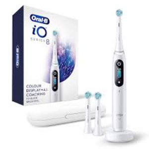Oral-B Rechargeable Electric <b>Toothbrush</b> iO 8N White, 2 Replacement Heads, 1 Travel <b>Case</b>, 1 <b>Toothbrush</b> - Product Image 1
