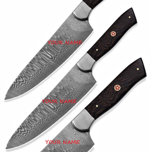 Couteau de Chef Traditionnel en Acier Damas Forgé à la Main, Écologique, Personnalisé, Ambidextre, Manche en Bois, Tranchant comme un Rasoir, Vente en Gros - Product Image 1