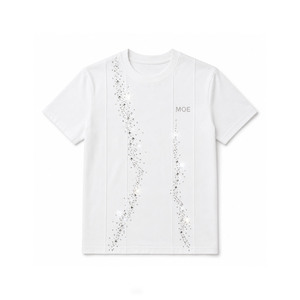 New <b>Rhinestone</b> Scattered Piping Design T-Shirt Custom Logo Branding women's shirt Regular Fit Summer Tee Sparkling Crystals - Product Image 3