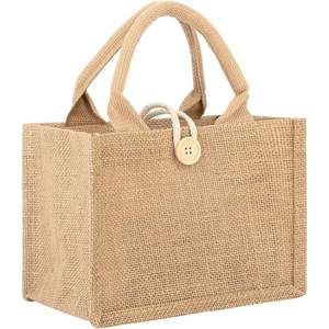 2025 sac fourre-tout en jute personnalisé avec bouton plage voyage demoiselle d'honneur sac de mariage texte personnalisé Logo Images sacs fourre-tout promotionnels - Product Image 1