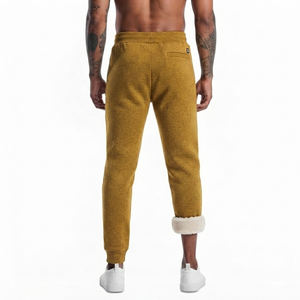 Men's Lightweight Spring Casual <b>Linen</b>/Cotton Twill Knit Anti-Pilling Drawstring Sweatpants with Pockets - Product Image 2