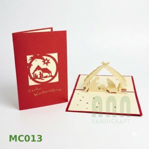 ANN HANDICRAFT Carte de vœux 3D personnalisée de haute qualité 'Merci' Scène de la Nativité de Noël Souvenir de mariage Impression offset sur papier - Product Image 5