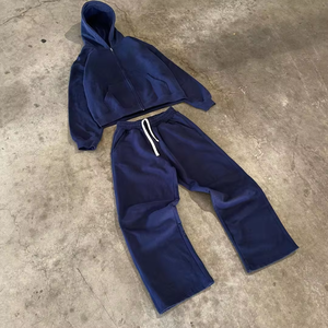 Sweatpants et Hoodie Personnalisés de Qualité Supérieure Effet Délavé au Soleil, Sweatpants et Hoodie Baggy Effet Délavé à l'Acide pour Fabricants - Product Image 1